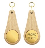 CombiCraft Houten hotel sleutelhanger Oaky Drop lichtbruin blanco of met gravering - per 1 stuk
