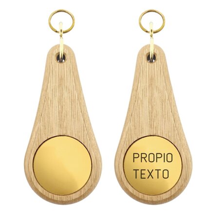 CombiCraft Houten hotel sleutelhanger Oaky Drop lichtbruin blanco of met gravering - per 1 stuk