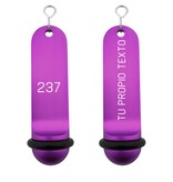 CombiCraft Big Classic aluminium hotel sleutelhanger paars met gravering