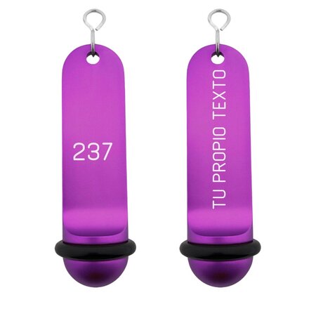 CombiCraft Big Classic aluminium hotel sleutelhanger paars met gravering