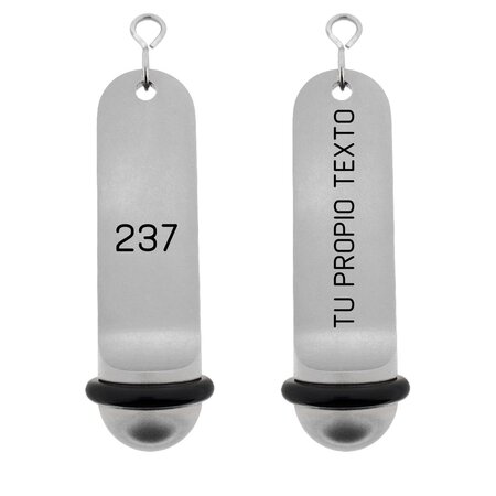 CombiCraft Big Classic aluminium hotel sleutelhanger zilver 105x30mm met gravering
