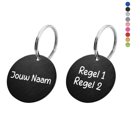 CombiCraft Aluminium sleutellabel Ø 35mm met naam en tekst - per 1 stuk