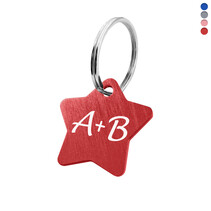 Aluminium sleutellabel ster met initialen