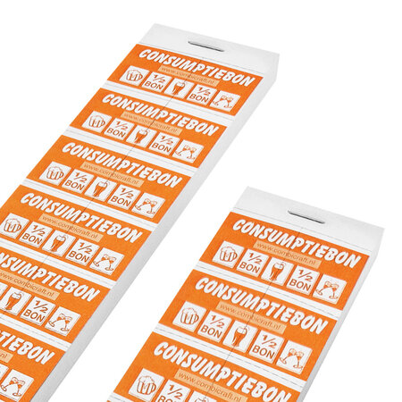 Halve consumptiebon op strips van 10 bonnen - per 1000 bonnen