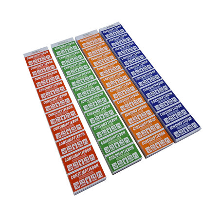 Halve consumptiebon op strips van 10 bonnen - per 1000 bonnen