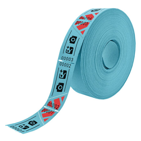 Entreebewijs op rol 57x30 mm met schuine afscheurstrook - per 1000 bonnen