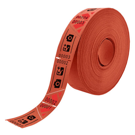 Entreebewijs op rol 57x30 mm met schuine afscheurstrook - per 1000 bonnen