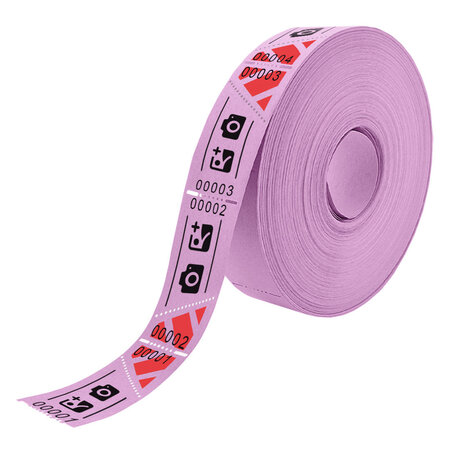 Entreebewijs op rol 57x30 mm met schuine afscheurstrook - per 1000 bonnen