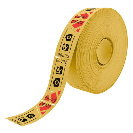 Entreebewijs op rol 57x30 mm met schuine afscheurstrook - per 1000 bonnen