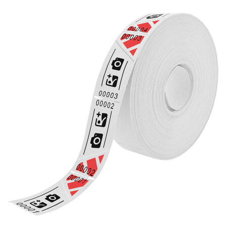 Entreebewijs op rol 57x30 mm met schuine afscheurstrook - per 1000 bonnen