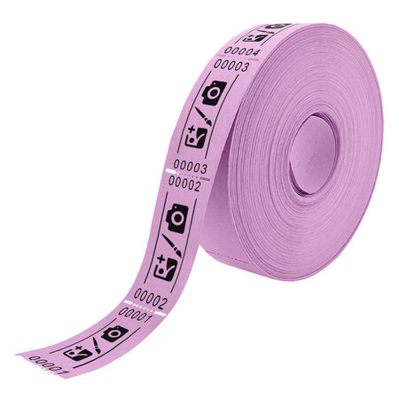 Entreebewijs op rol 57x30 mm - per 1000 bonnen