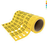 Kunststof bagagelabels 250x25mm op rol - per 500 labels