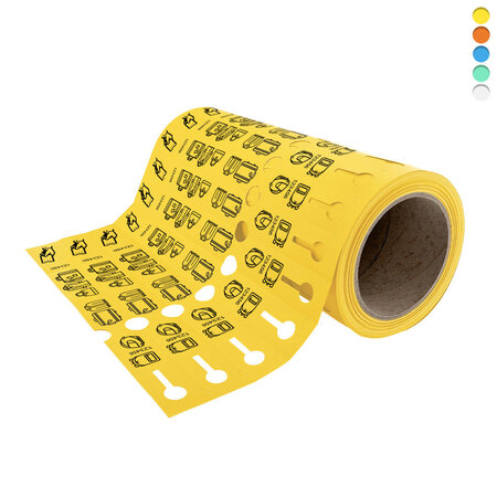 Kunststof bagagelabels 250x25mm op rol - per 500 labels