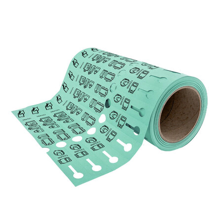 Kunststof bagagelabels 250x25mm op rol - per 500 labels