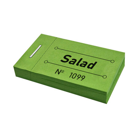Consumptiebon salad in groen 50x30mm - per 50 bonnen