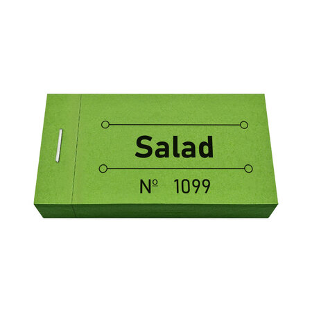 Consumptiebon salad in groen 50x30mm - per 50 bonnen