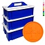 Consumptiemunten, 6000 stuks met 1-consumptie aan beide zijden samen met 3 gereedschapskisten c.q.  opbergboxen in het blauw.