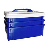 Consumptiemunten, 6000 stuks met 1-consumptie aan beide zijden samen met 3 gereedschapskisten c.q.  opbergboxen in het blauw.