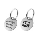 CombiCraft Aluminium sleutellabel met tekst en logo zilverkleurig tweezijdige gravering - per stuk