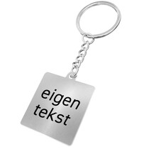 RVS sleutelhanger vierkant met tekst