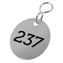 RVS sleutellabel Ø30mm actiemodel met nummer