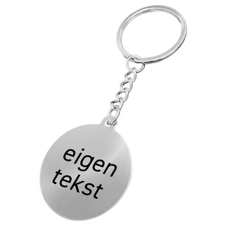 RVS sleutelhanger met tekst - per 1 stuk