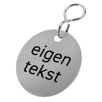 RVS sleutellabel Ø30mm actiemodel met tekst