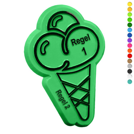 Plastic contrastmunten in ijsvorm 33x50mm met eigen tekst - per 1000 stuks