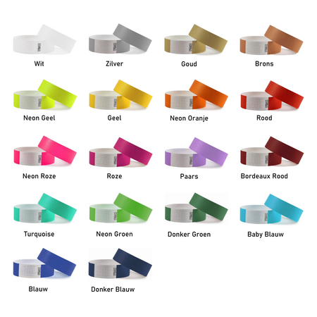 Tyvek polsbandjes met jouw eigen ontwerp vanaf 5000 stuks - per 1000 stuks
