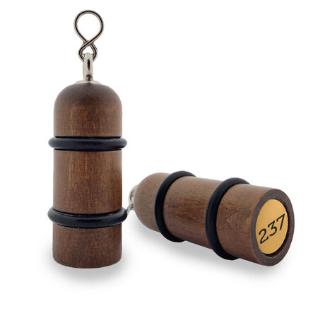 Houten hotel sleutelhanger Prince George donkerbruin blanco of met gravering - per 1 stuk