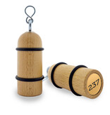 Houten hotel sleutelhanger Prince George lichtbruin blanco of met gravering - per 1 stuk