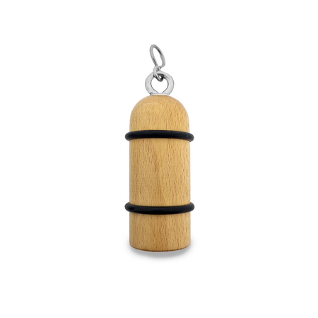 Houten hotel sleutelhanger Prince George lichtbruin blanco of met gravering - per 1 stuk