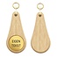Houten hotel sleutelhanger Oaky Drop lichtbruin blanco of met gravering - per 1 stuk
