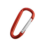 Karabijnhaak met tekst gravering 60x30mm rood - per stuk