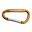 Karabijnhaak met tekst gravering 60x30mm oranje - per stuk