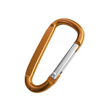 Karabijnhaak met tekst gravering 60x30mm oranje - per stuk