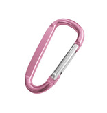 Karabijnhaak met tekst gravering 60x30mm lichtroze - per stuk