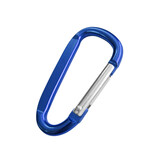 Karabijnhaak met tekst gravering 60x30mm blauw - per stuk