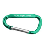 Karabijnhaak met tekst gravering 60x30mm groen - per stuk