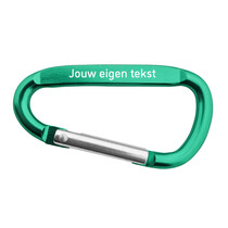 Karabijnhaak groen met gravering