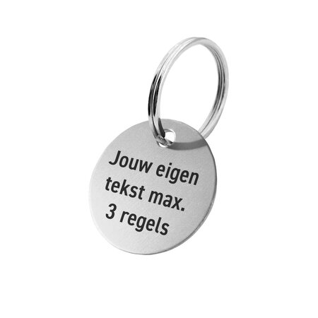 Aluminium sleutellabel met eigen tekst zilverkleurig - per stuk
