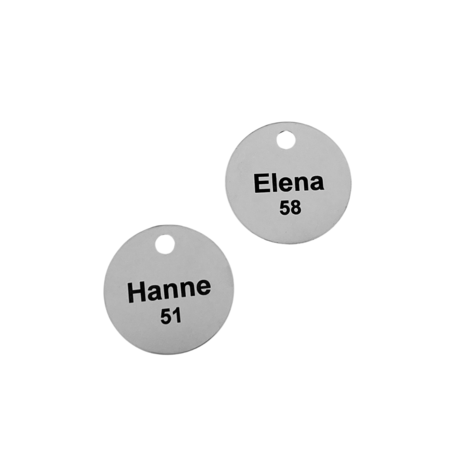 Aluminium sleutellabel met eigen tekst zilverkleurig - per stuk