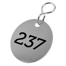 RVS sleutellabels met nummer