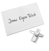 Blanco acetaat naambadge met clip en speld 90x60mm - per 1 stuk