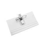 Blanco acetaat naambadge met clip en speld 75x40mm - per 1 stuk