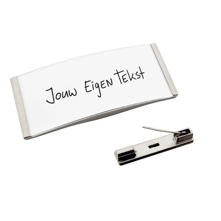 Blanco naambadge Easy3 kunststof 78x32mm met brochespeld - per 1 stuk