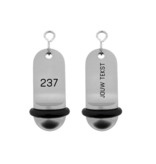 Midi Classic aluminium hotel sleutelhanger zilver met gravering