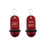 CombiCraft Mini Classic aluminium hotelsleutelhanger in rood met zilveren gravering