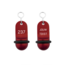 Mini Classic aluminium hotelsleutelhanger in rood met zilveren gravering