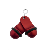 Mini Classic aluminium hotelsleutelhanger in rood met zilveren gravering